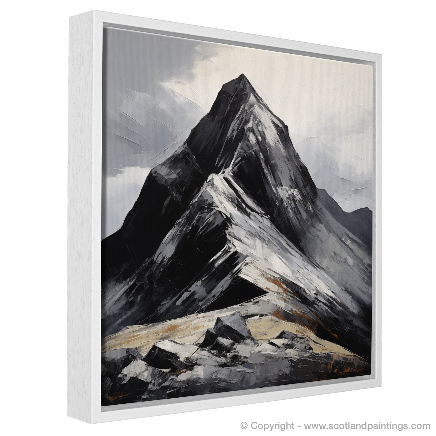 Painting and Art Print of Sgurr Dearg, Highlands entitled "Sgurr Dearg's Emotive Rhapsody: An Expressionist Tribute to the Scottish Highlands".