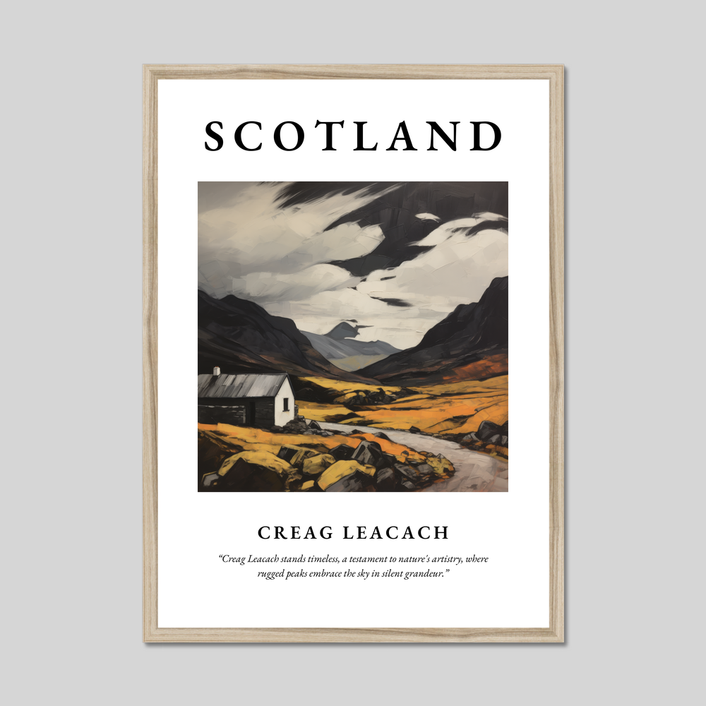 Poster in a natural frame with the word Scotland