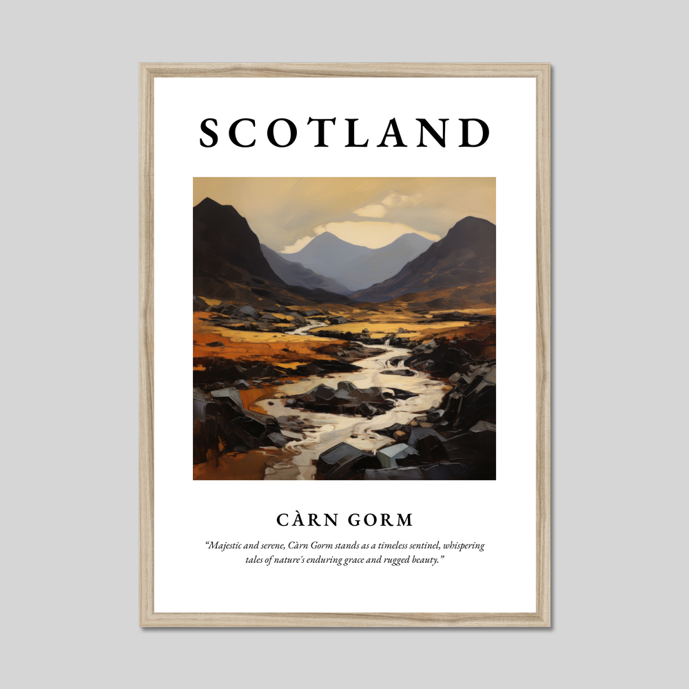 Poster in a natural frame with the word Scotland