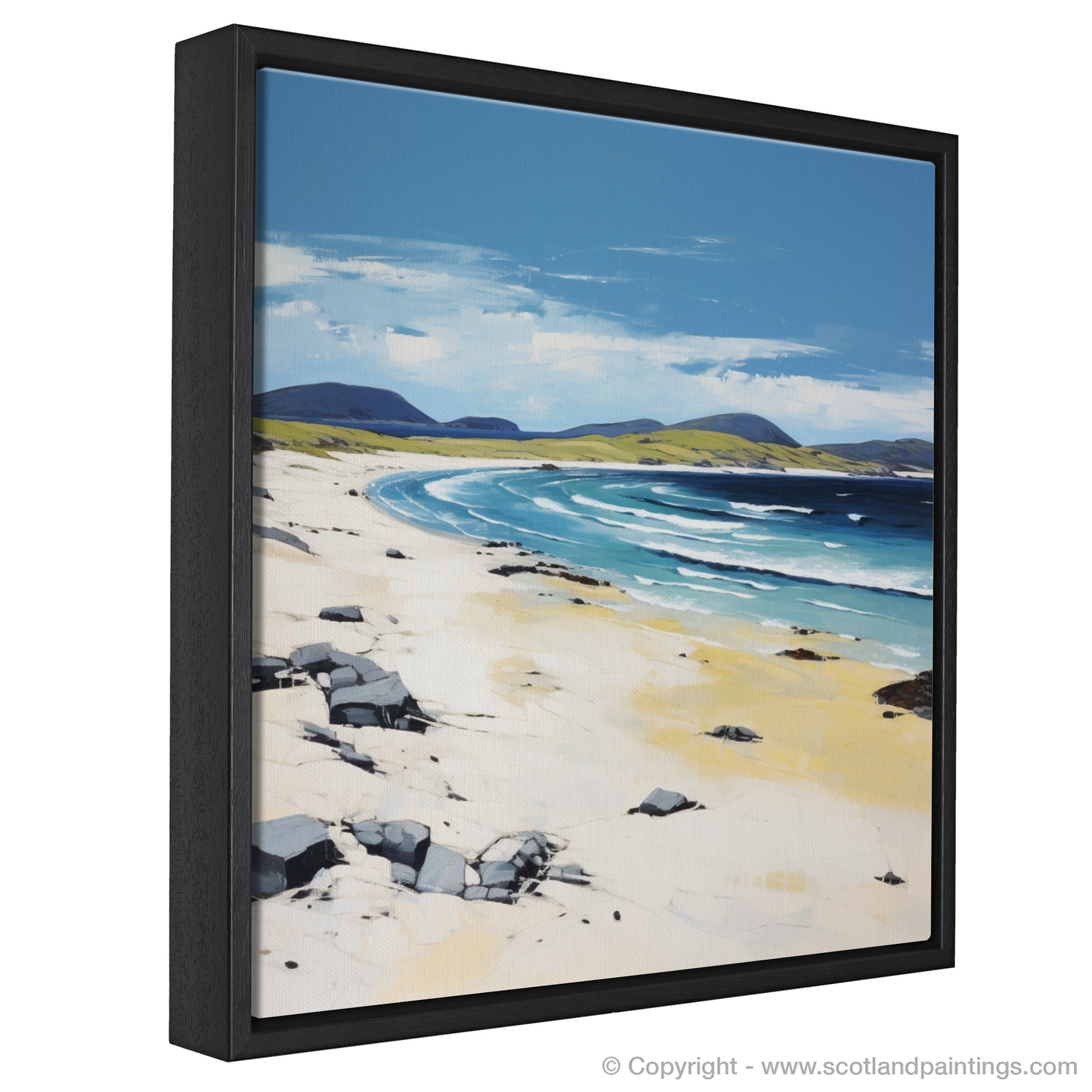 Painting and Art Print of Scarista Beach, Isle of Harris in summer entitled "Summer Splendour at Scarista Beach".