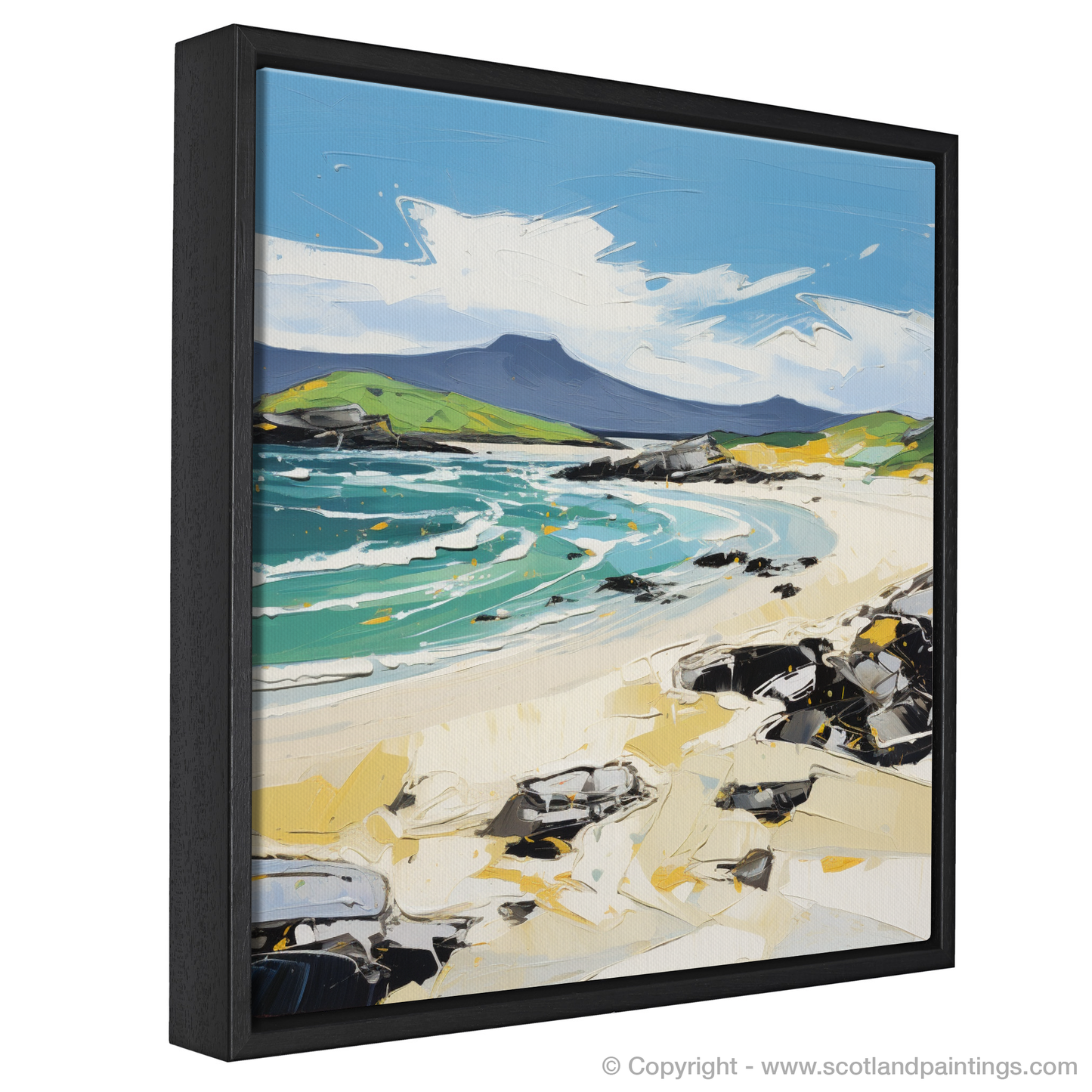 Painting and Art Print of Scarista Beach, Isle of Harris in summer entitled "Summer Serenade at Scarista Beach".