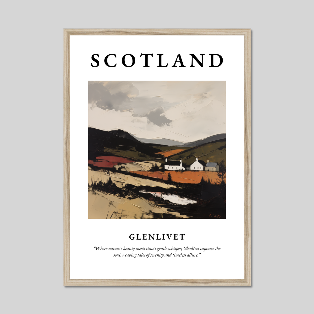 Poster in a natural frame with the word Scotland