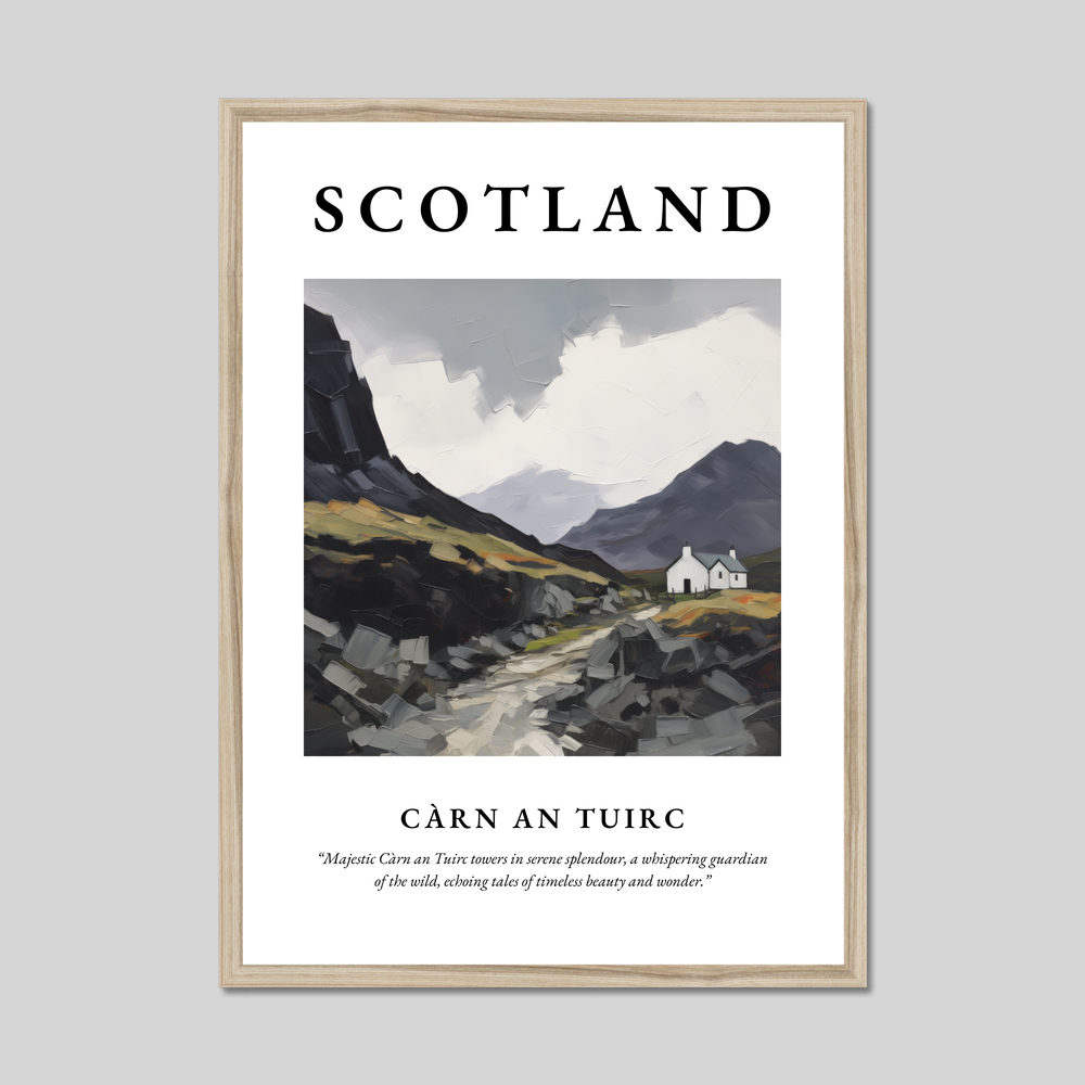 Poster in a natural frame with the word Scotland