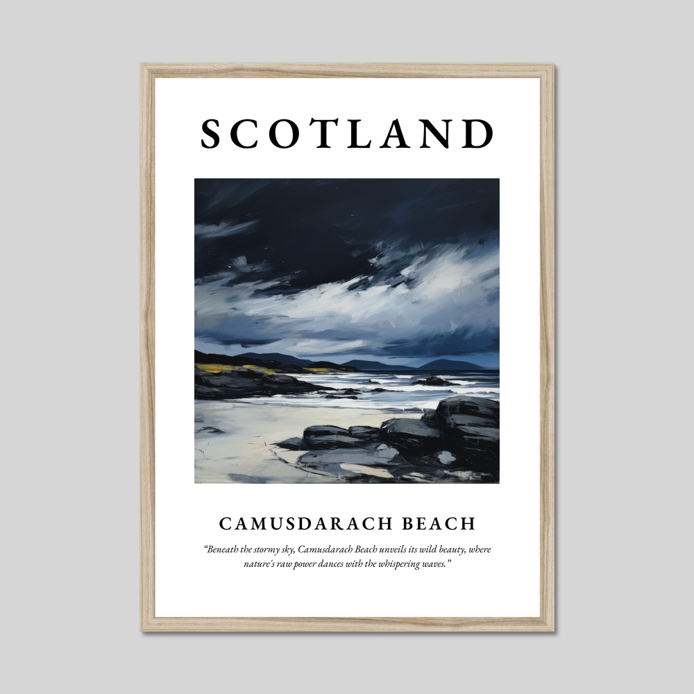 Poster in a natural frame with the word Scotland