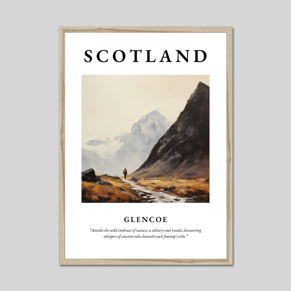 Poster in a natural frame with the word Scotland