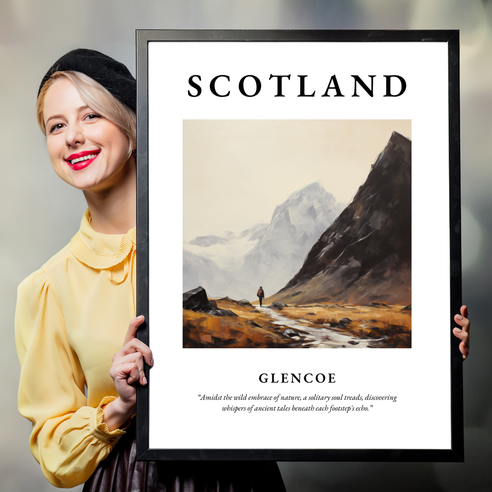 Person holding a poster of Glencoe
