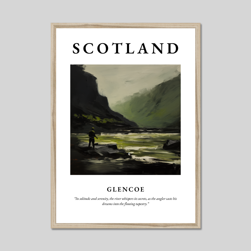 Poster in a natural frame with the word Scotland