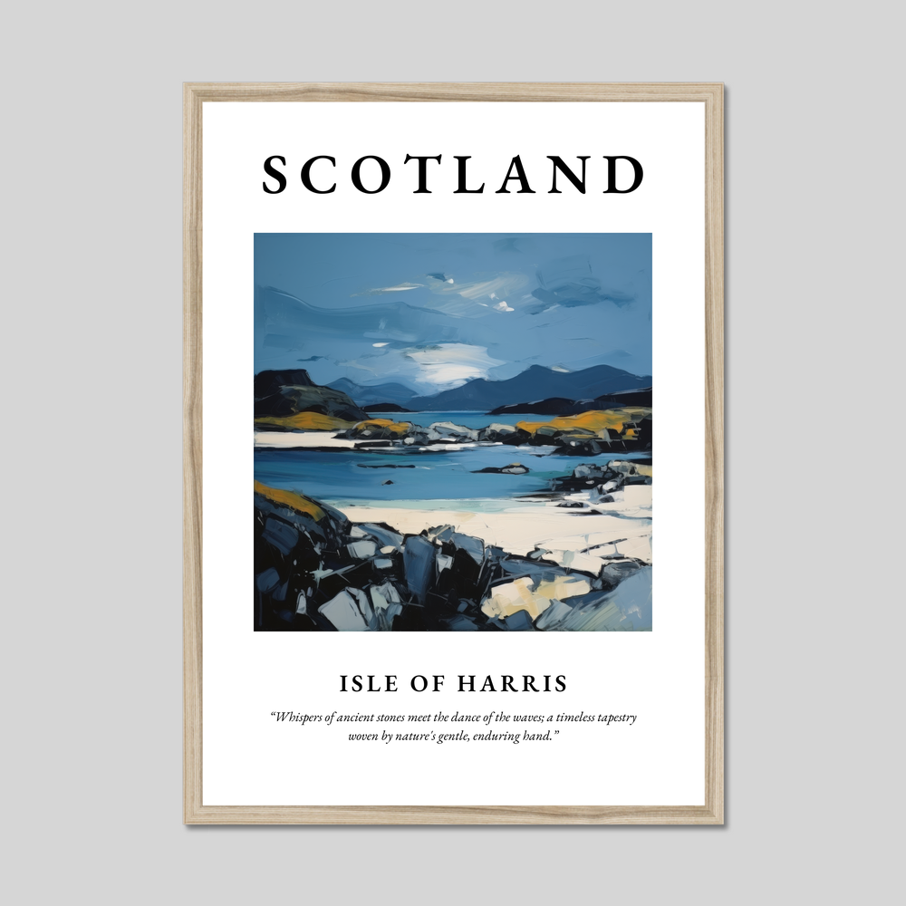 Poster in a natural frame with the word Scotland