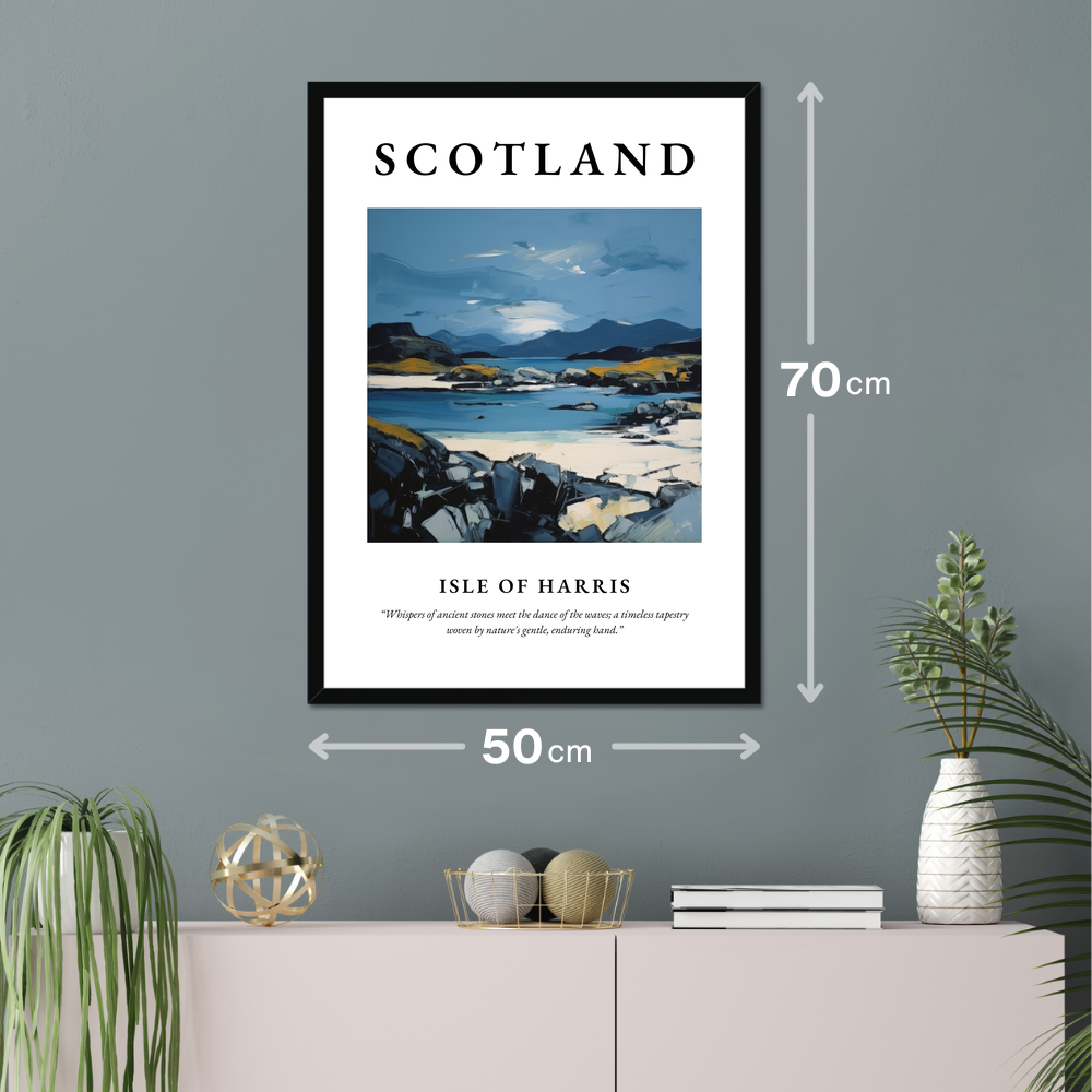 Poster of Isle of Harris hanging on a wall