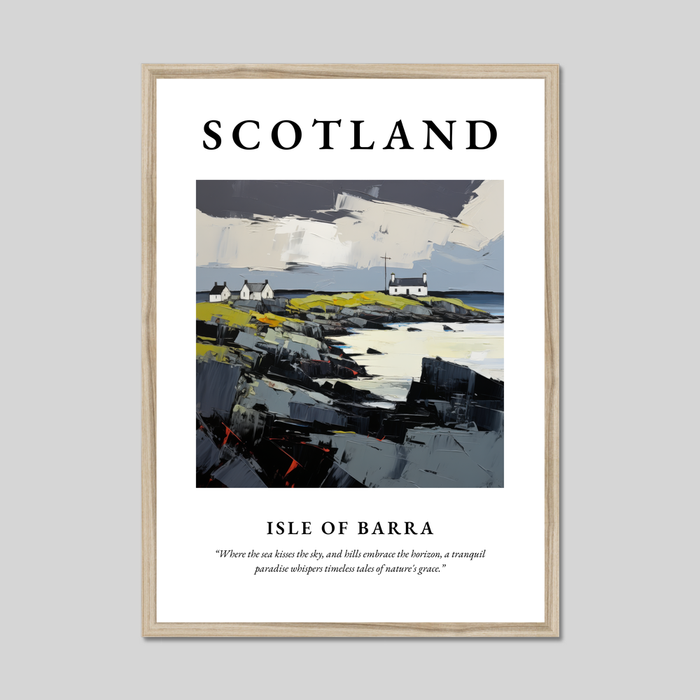 Poster in a natural frame with the word Scotland