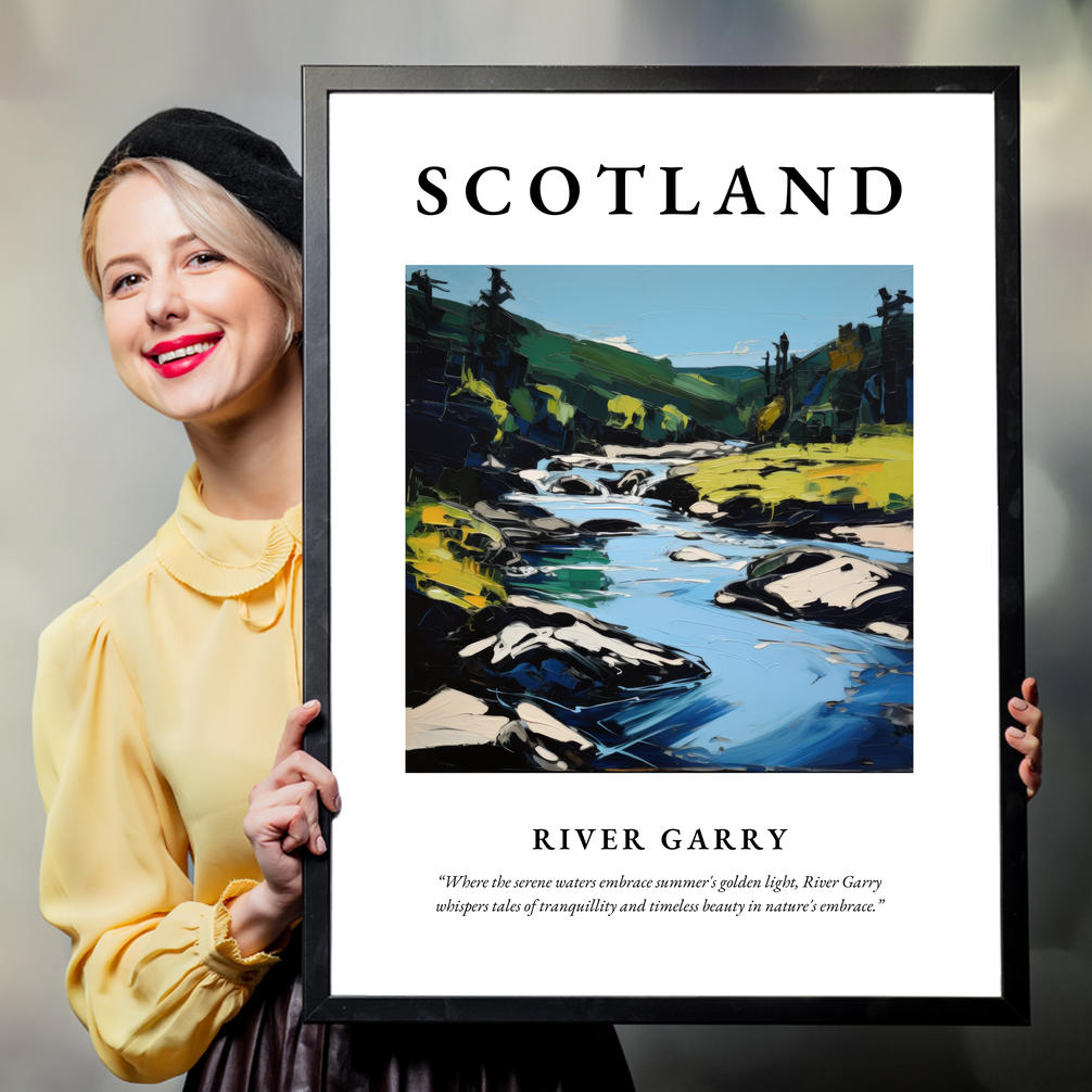 Person holding a poster of River Garry
