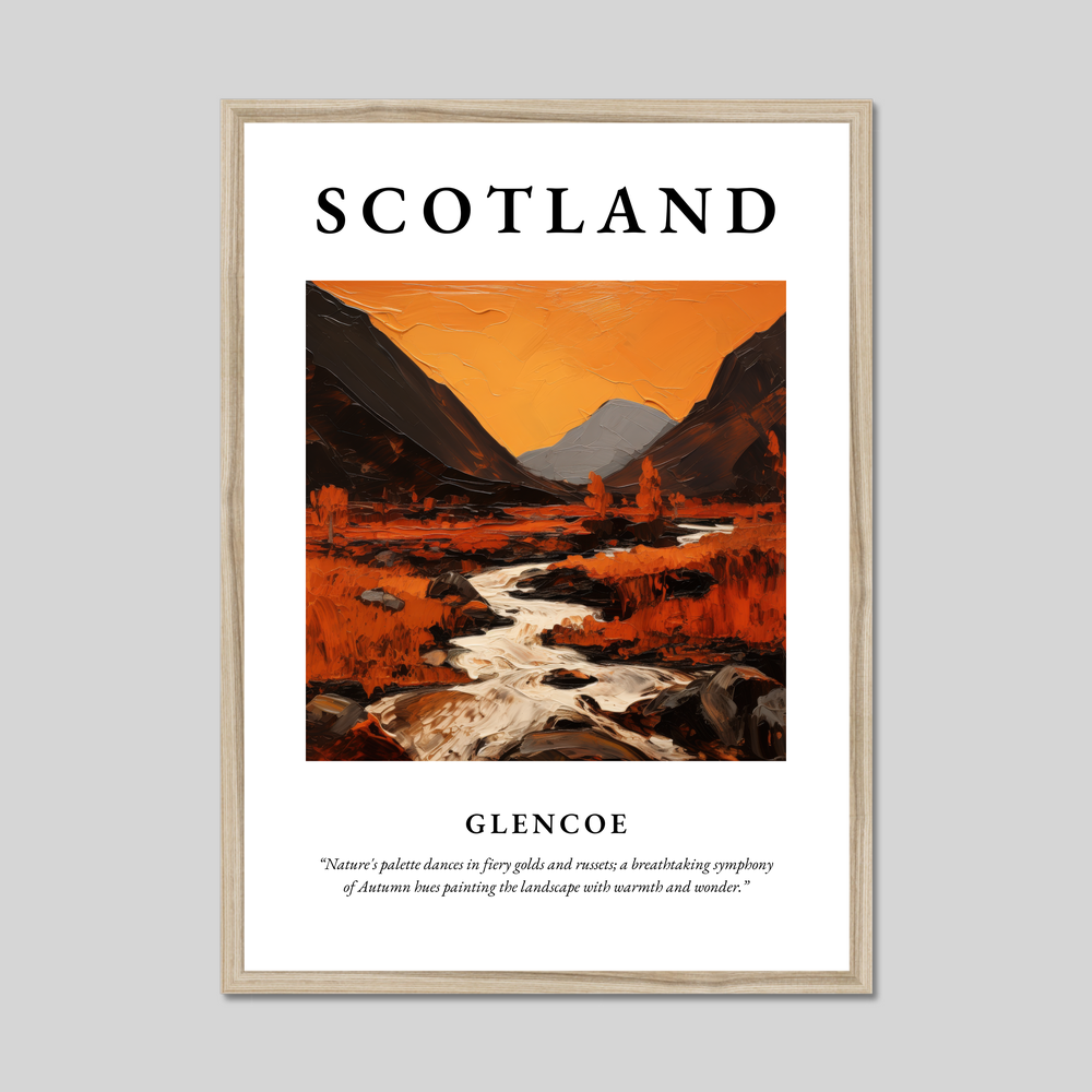 Poster in a natural frame with the word Scotland