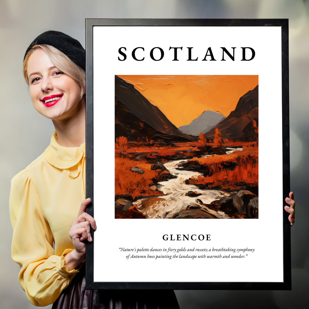 Person holding a poster of Glencoe