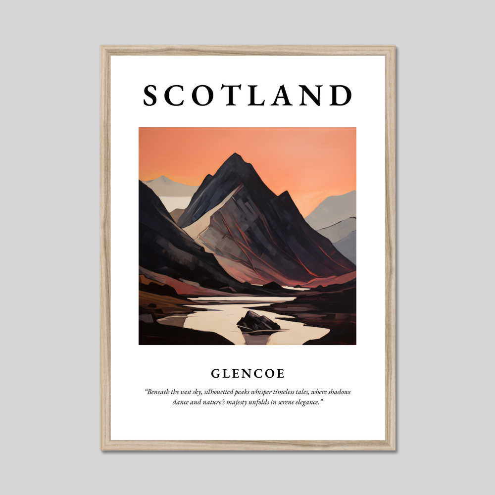 Poster in a natural frame with the word Scotland