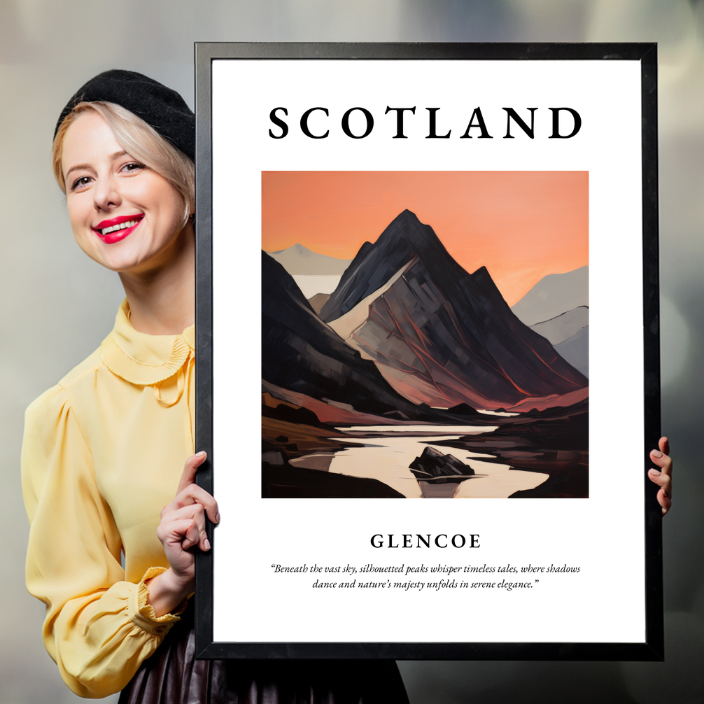 Person holding a poster of Glencoe