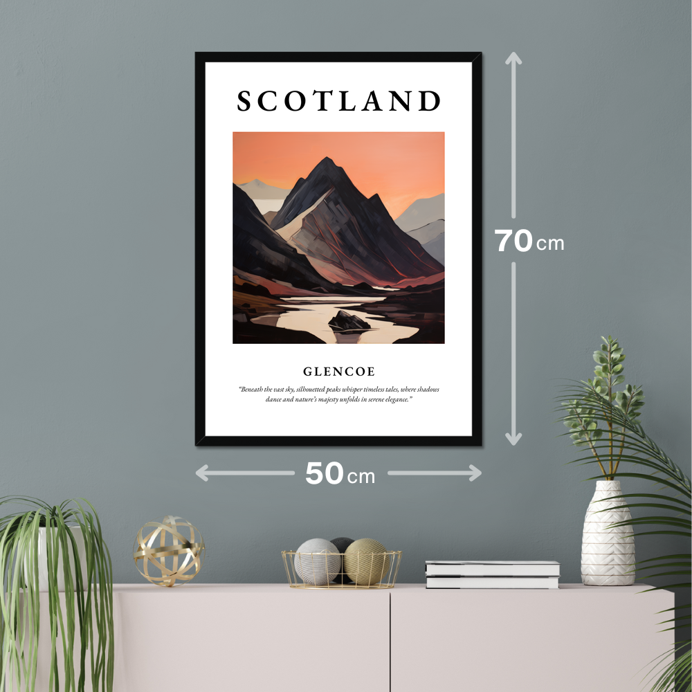 Poster of Glencoe hanging on a wall