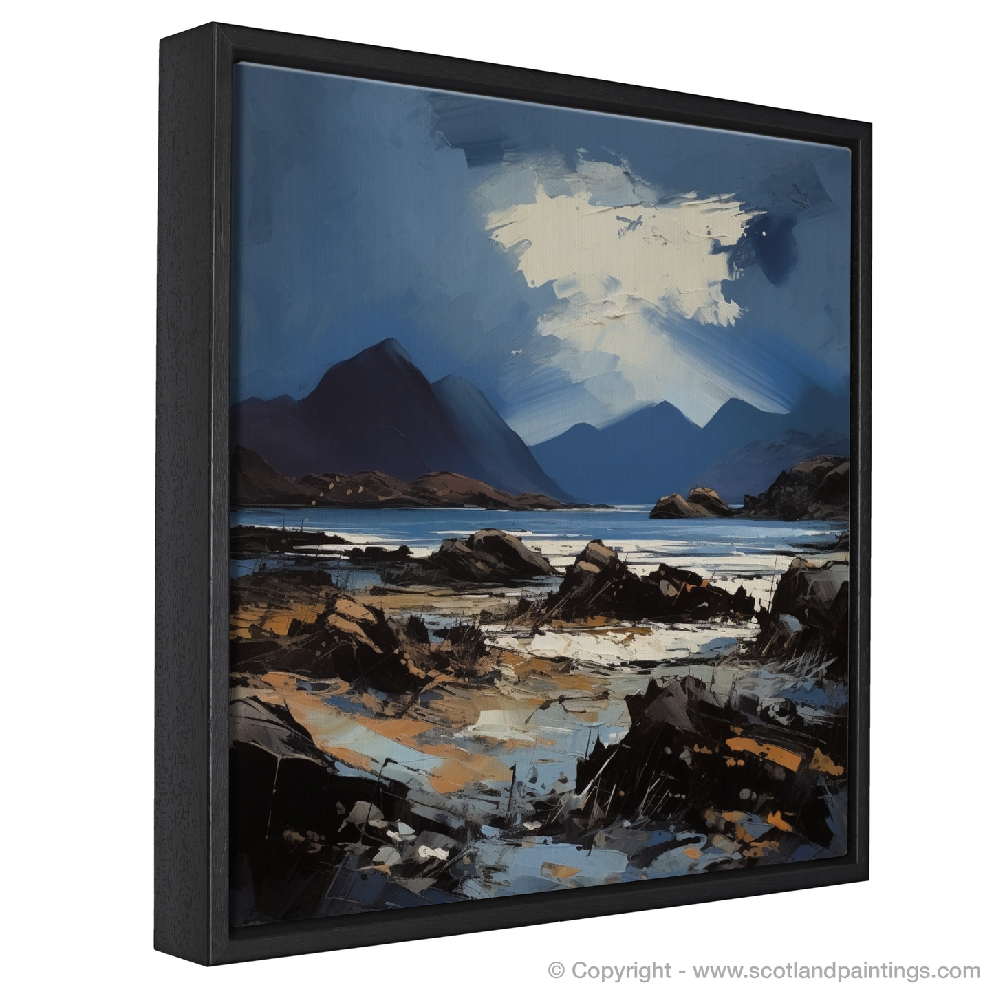 Painting and Art Print of Isle of Rum, Inner Hebrides entitled "Rum Reverie: An Expressionist Ode to Scottish Wilds".