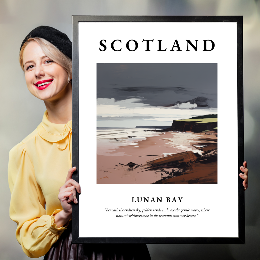 Person holding a poster of Lunan Bay