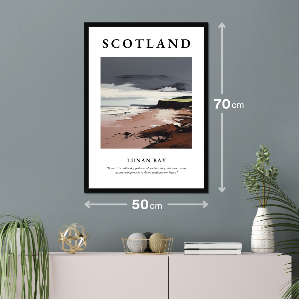 Poster of Lunan Bay hanging on a wall