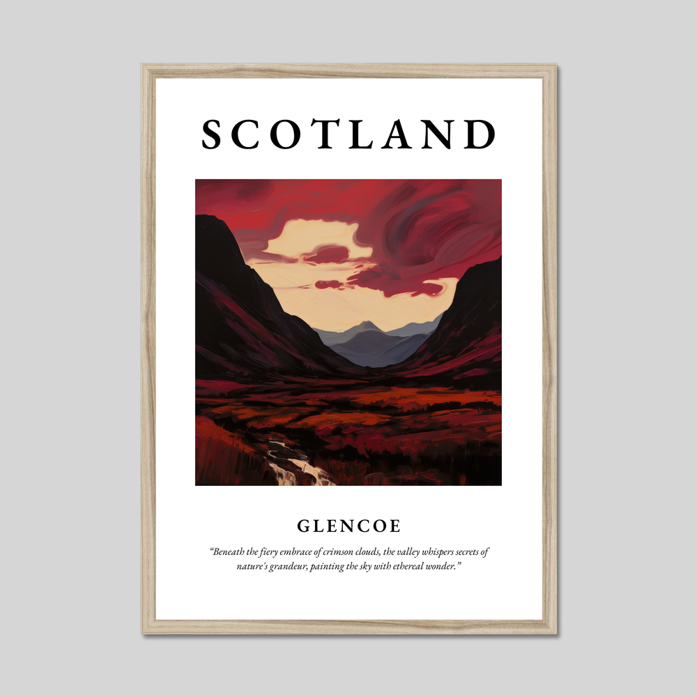 Poster in a natural frame with the word Scotland