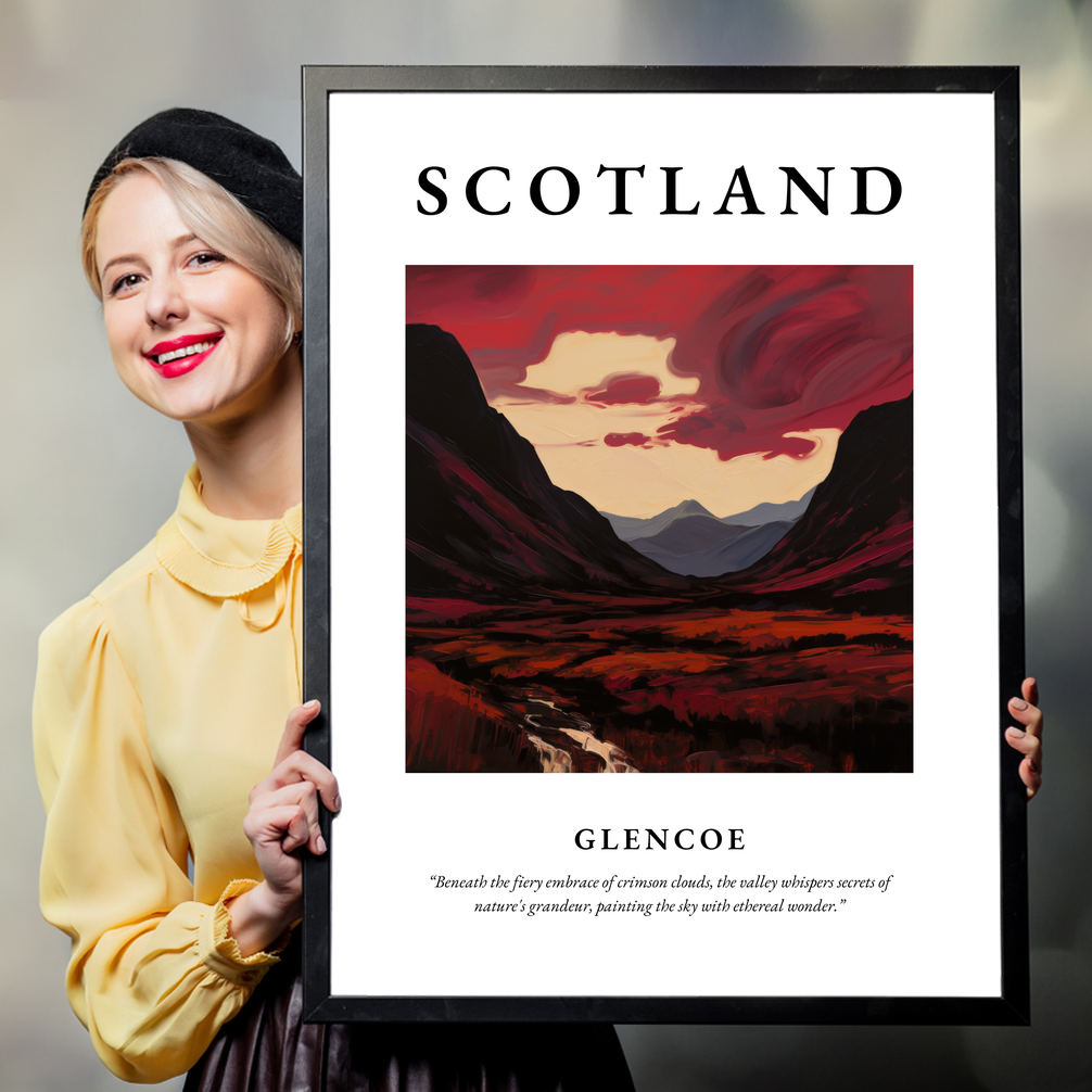 Person holding a poster of Glencoe