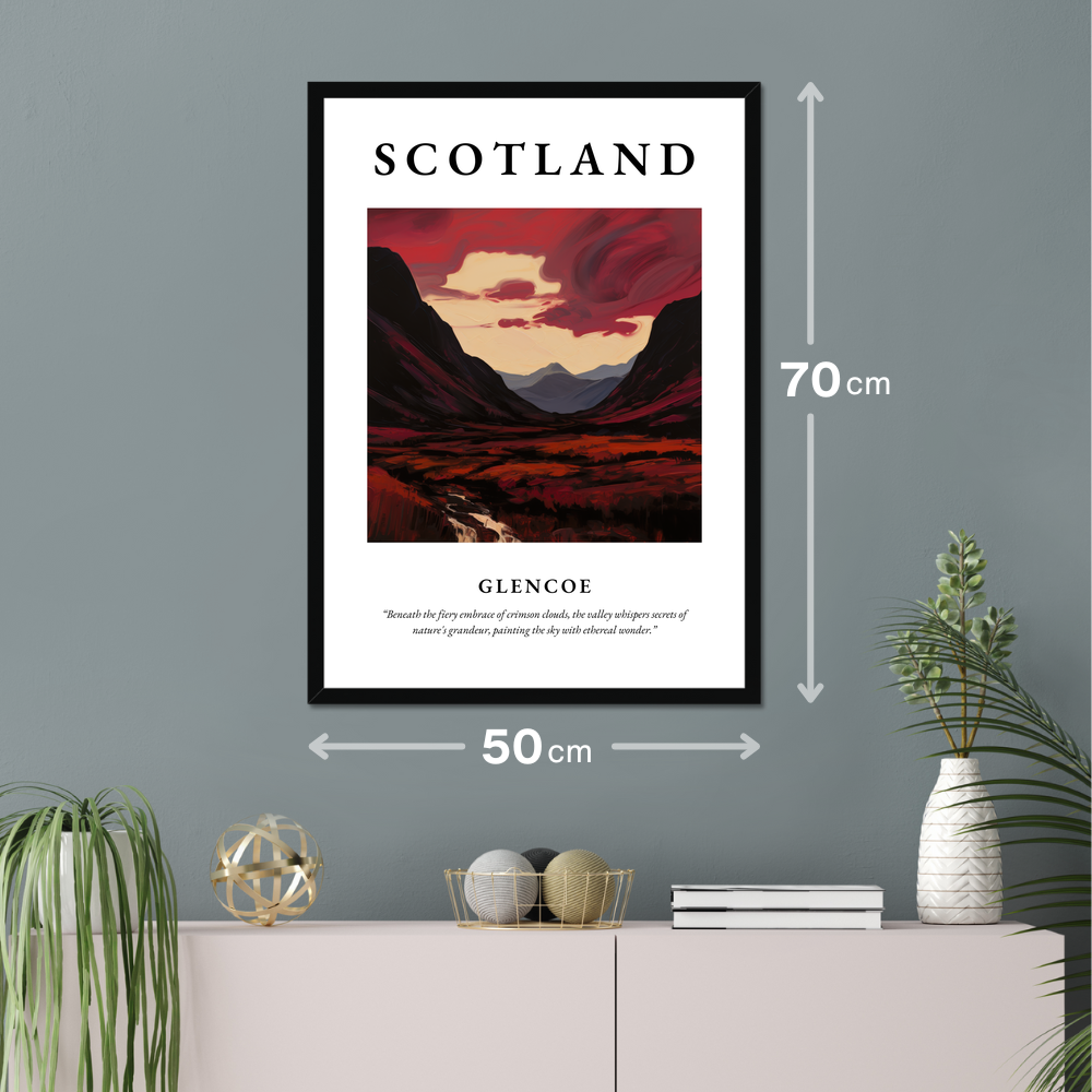 Poster of Glencoe hanging on a wall