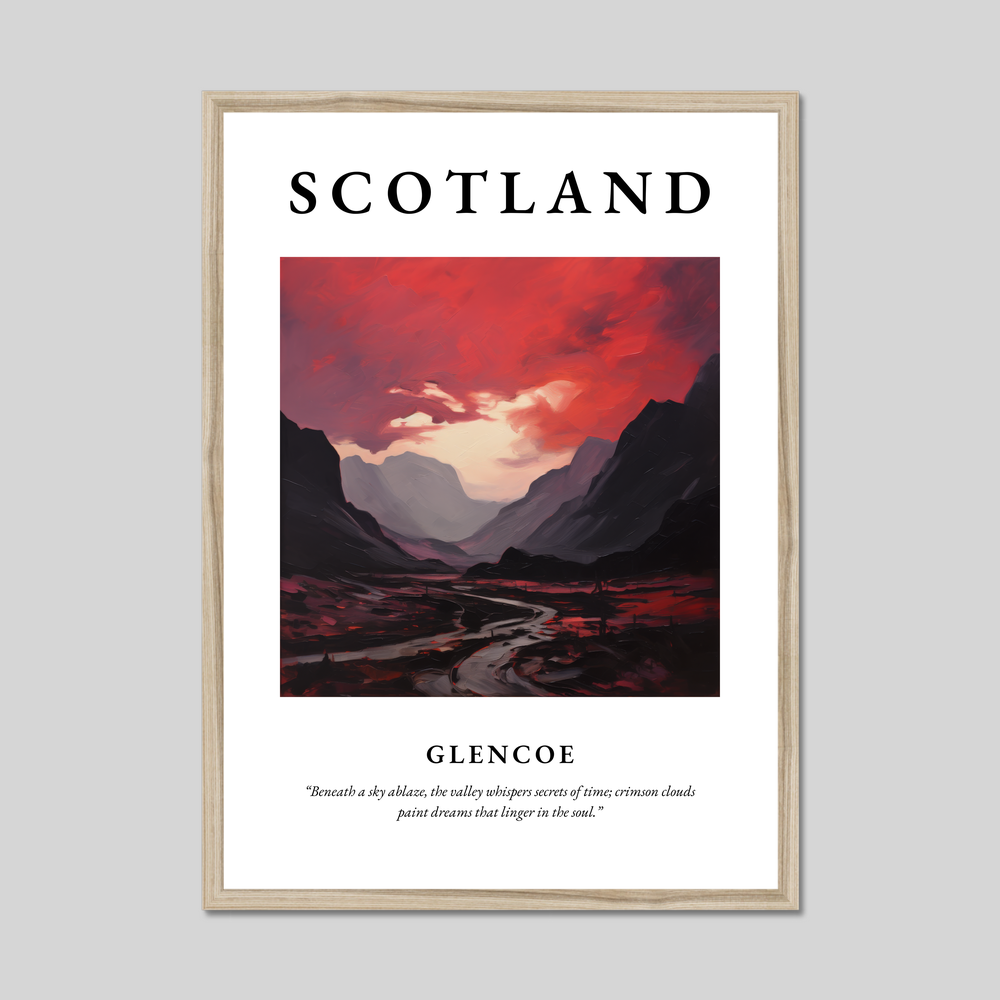 Poster in a natural frame with the word Scotland