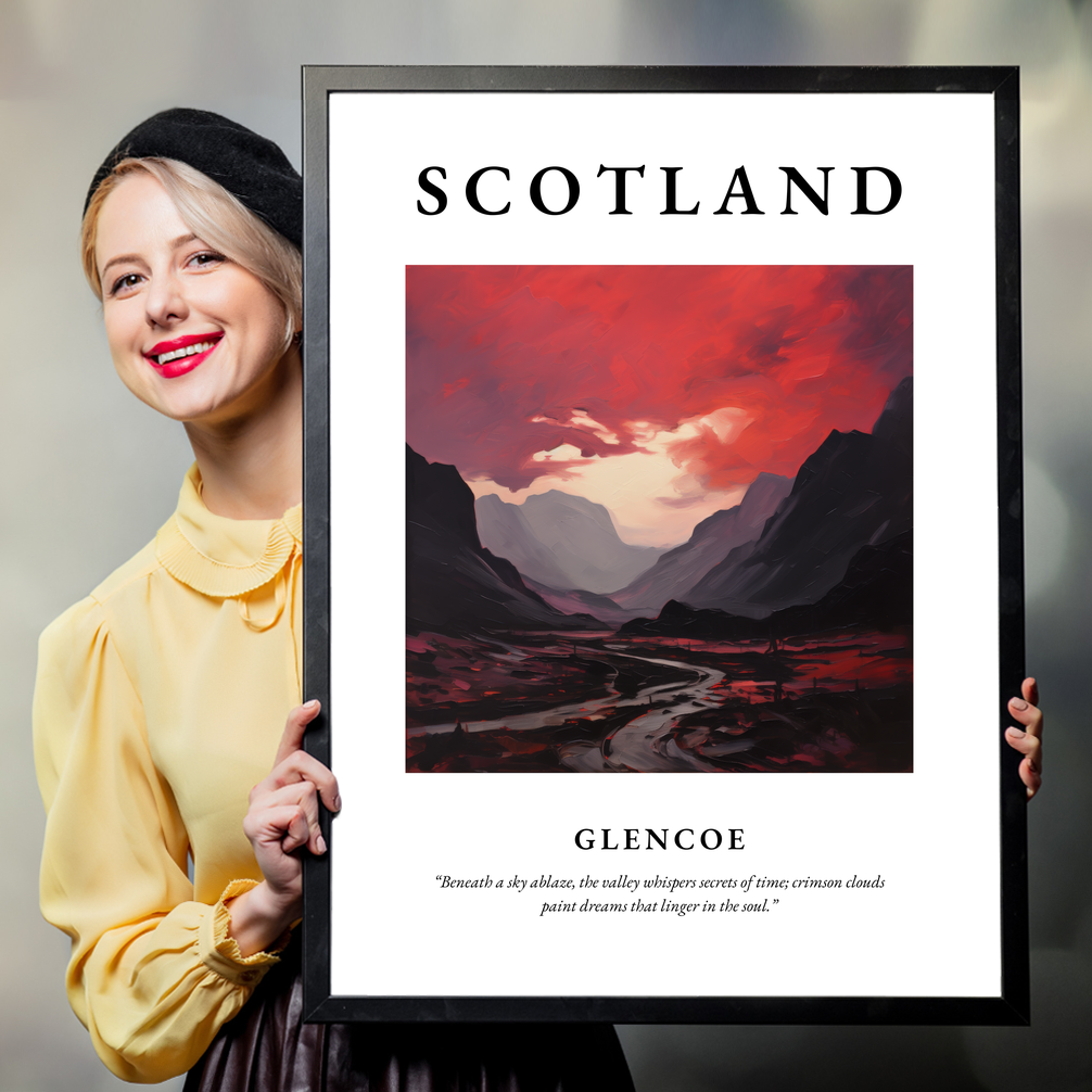 Person holding a poster of Glencoe