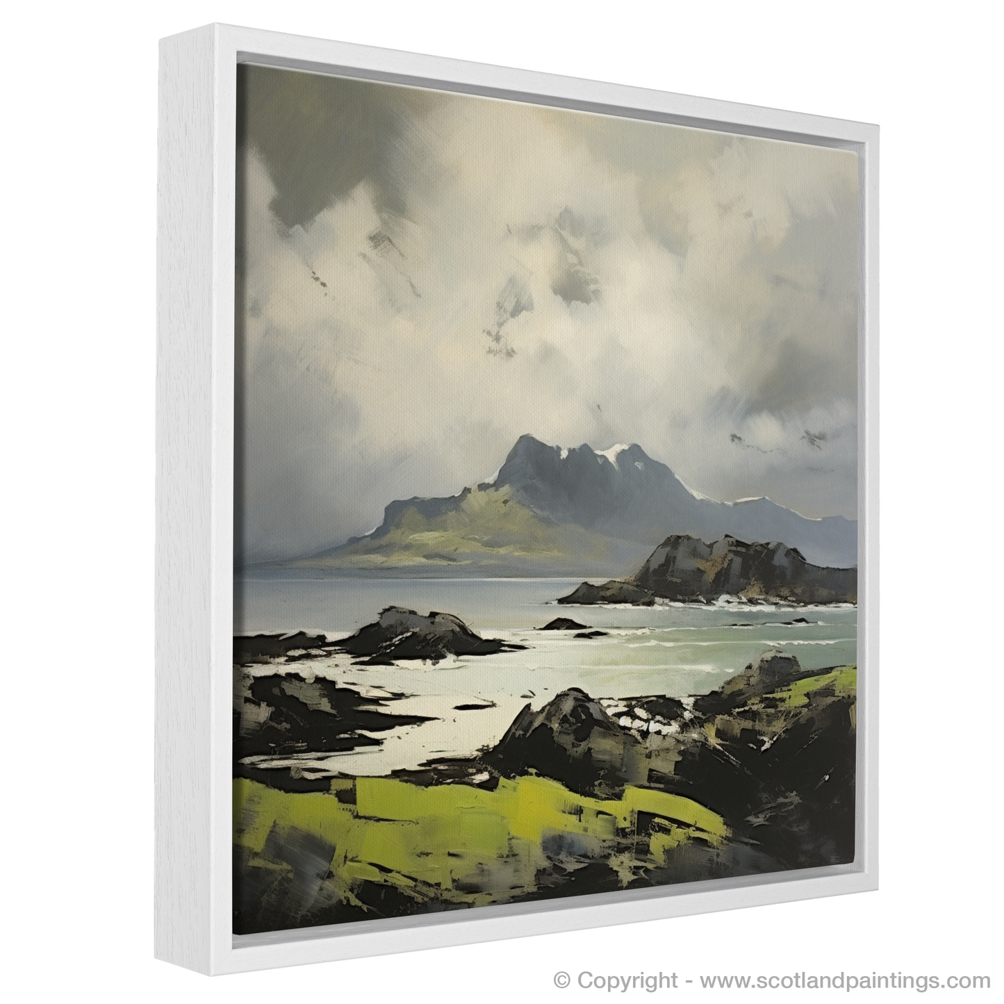 Painting and Art Print of Isle of Eigg, Inner Hebrides entitled "Isle of Eigg: An Expressionist Ode to Scotland's Wild Majesty".