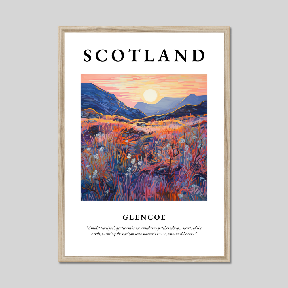 Poster in a natural frame with the word Scotland