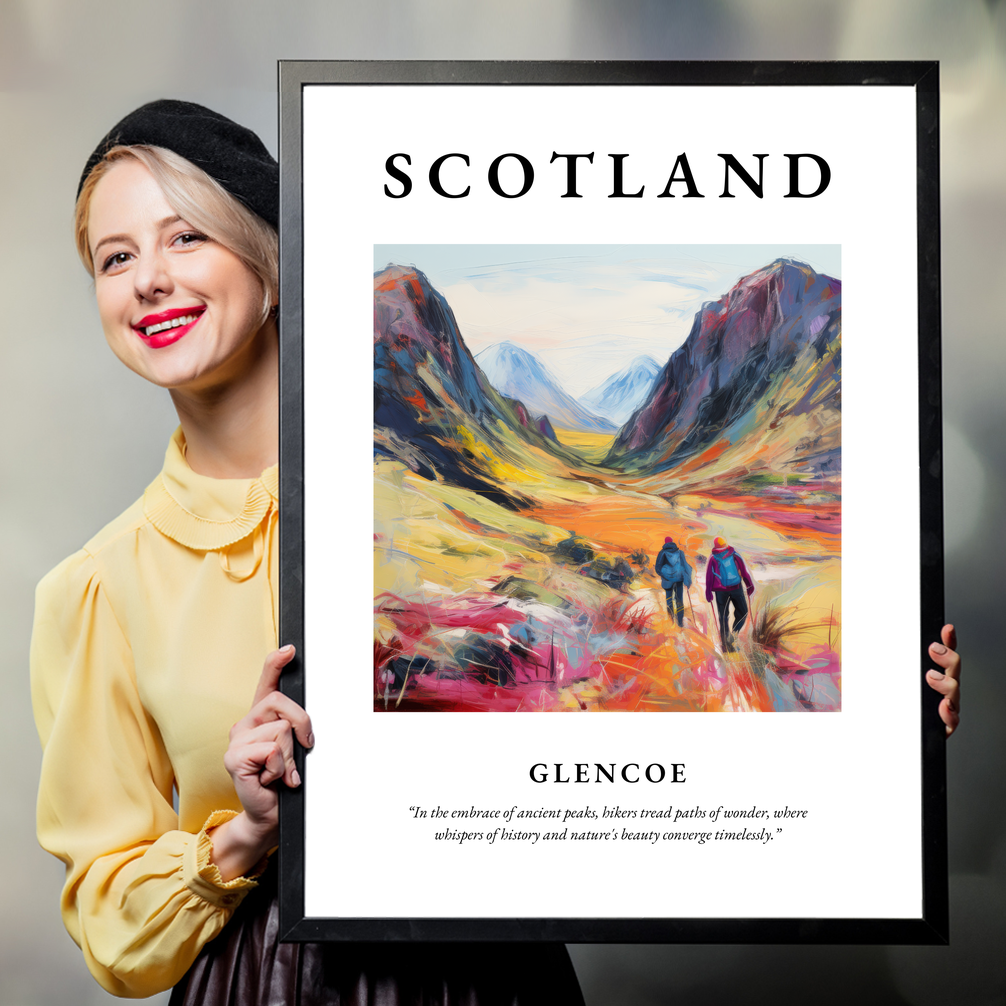 Person holding a poster of Glencoe