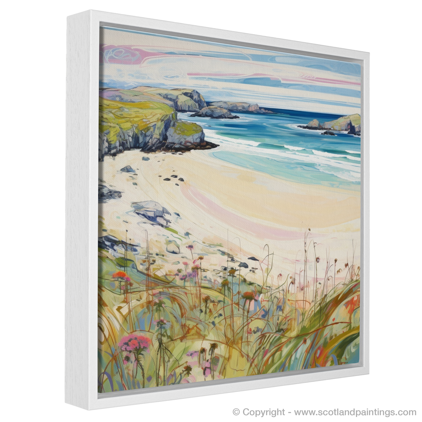 Painting and Art Print of Durness Beach, Sutherland in summer entitled "Summer Serenade at Durness Beach Sutherland".