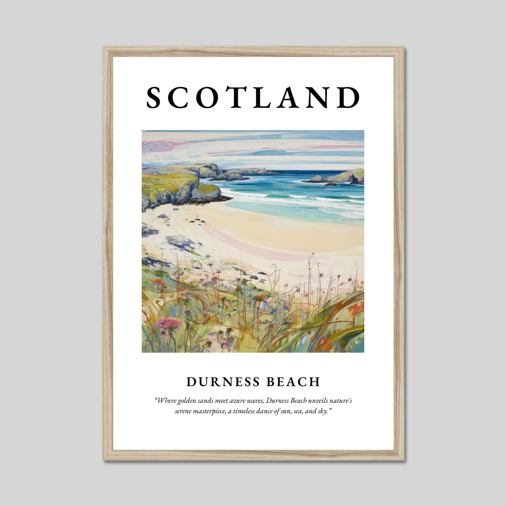 Poster in a natural frame with the word Scotland