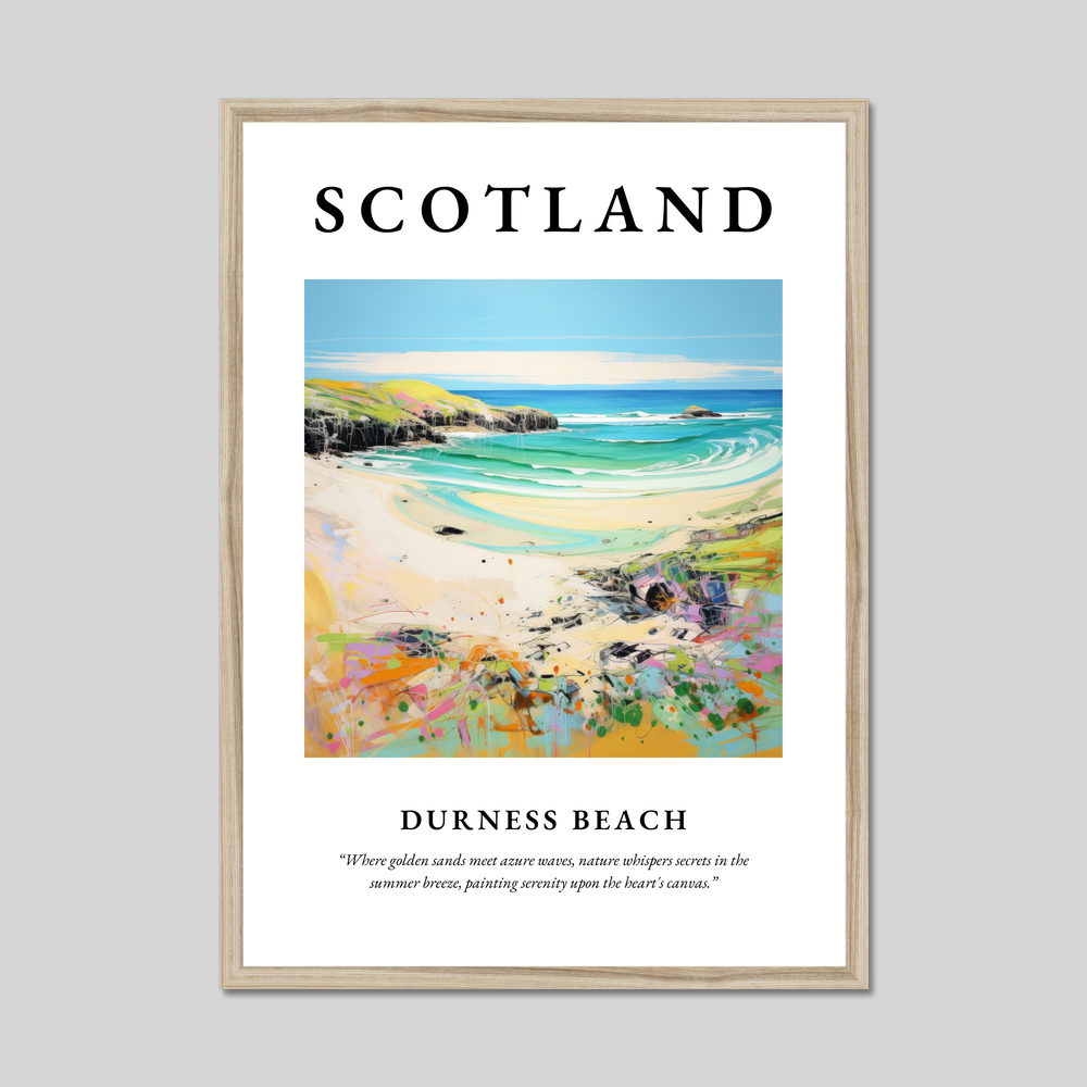 Poster in a natural frame with the word Scotland