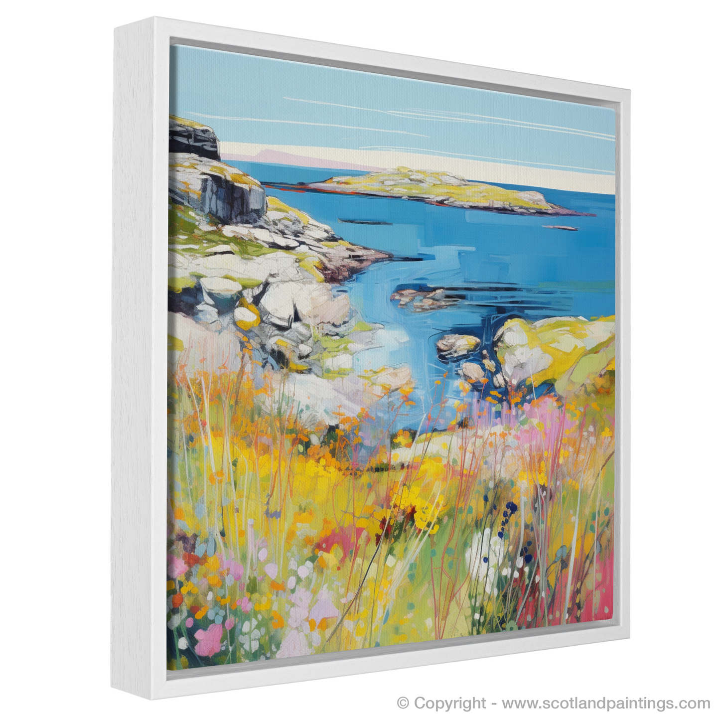 Painting and Art Print of Isle of Scalpay, Outer Hebrides in summer entitled "Summer Embrace on Scalpay Isle".