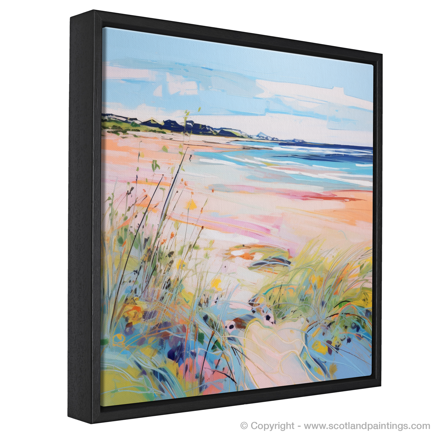 Painting and Art Print of Longniddry Beach, East Lothian in summer entitled "Summer Symphony at Longniddry Beach".