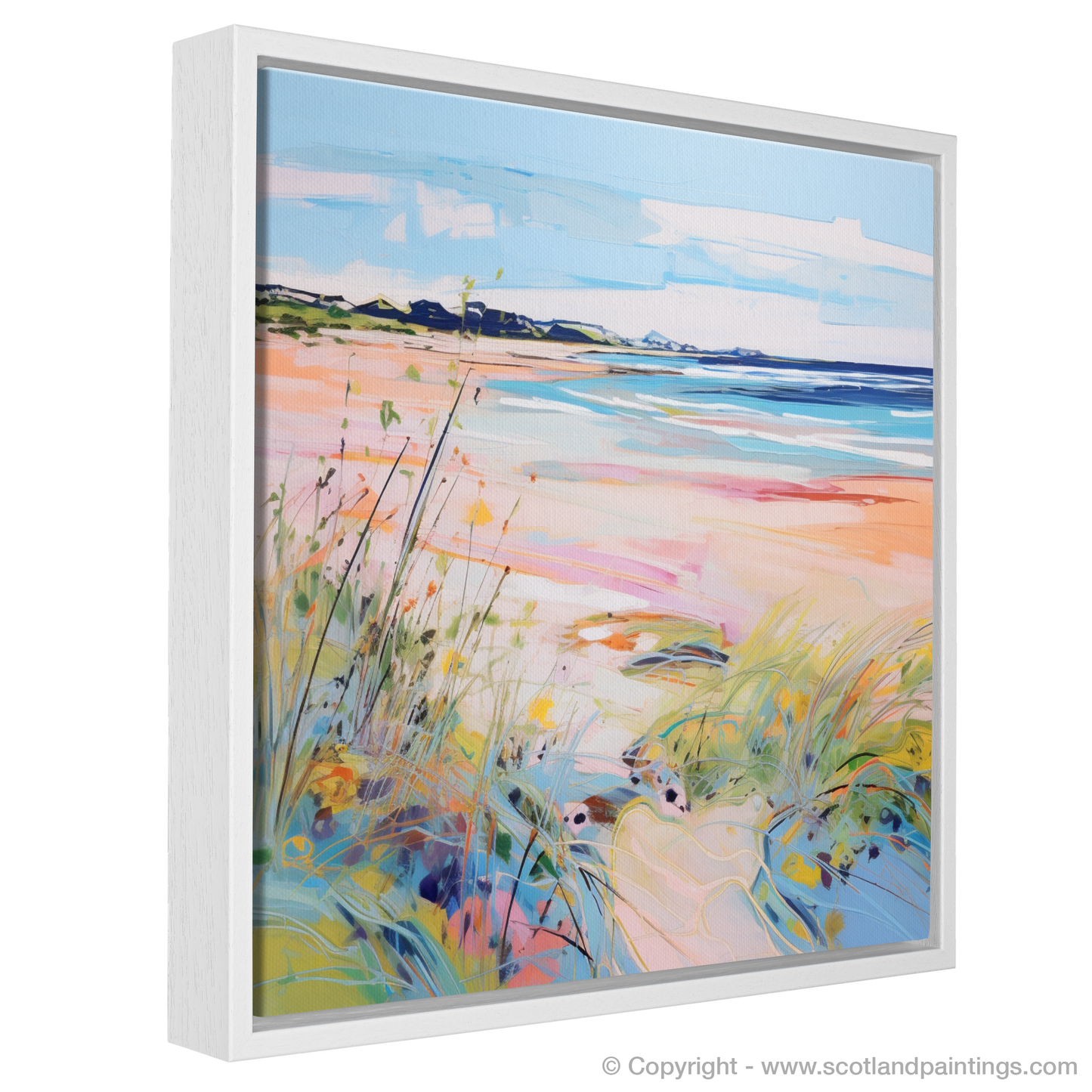 Painting and Art Print of Longniddry Beach, East Lothian in summer entitled "Summer Symphony at Longniddry Beach".