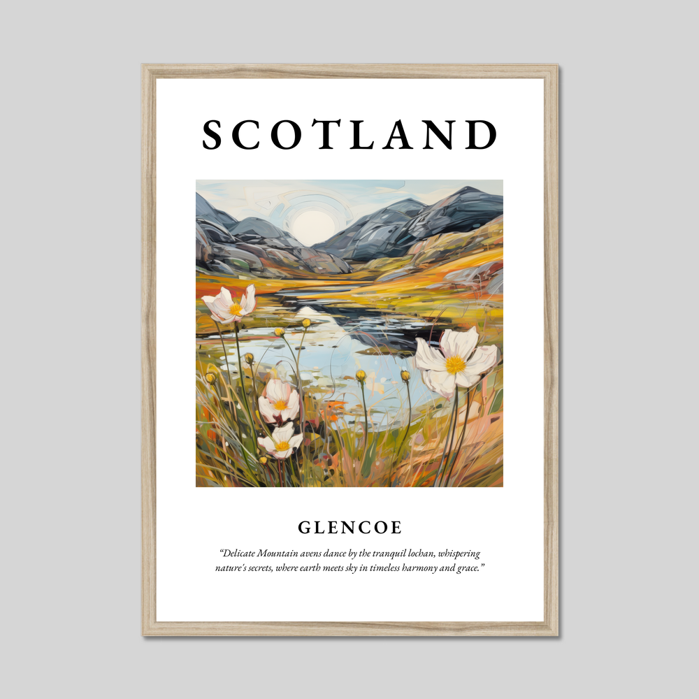 Poster in a natural frame with the word Scotland
