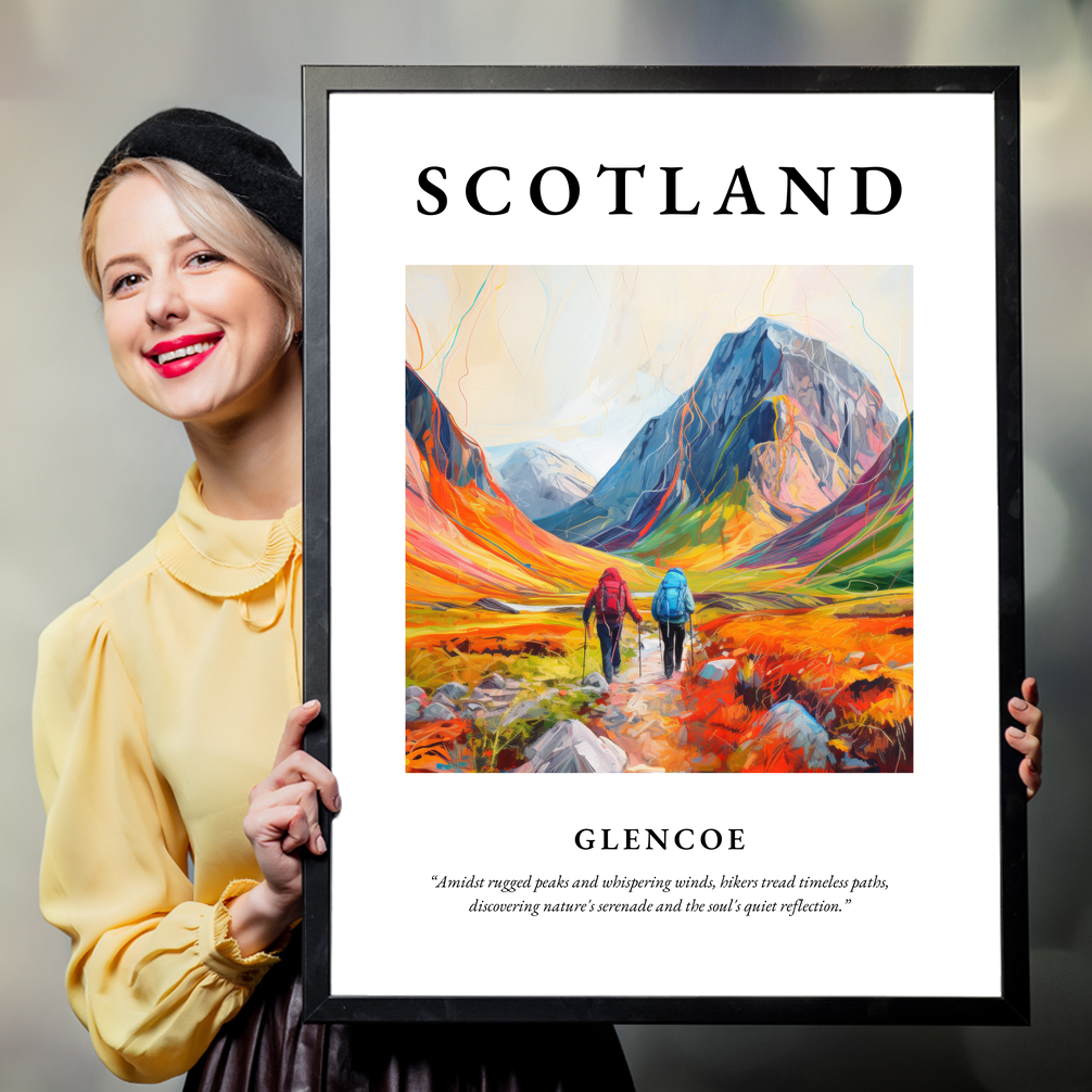 Person holding a poster of Glencoe