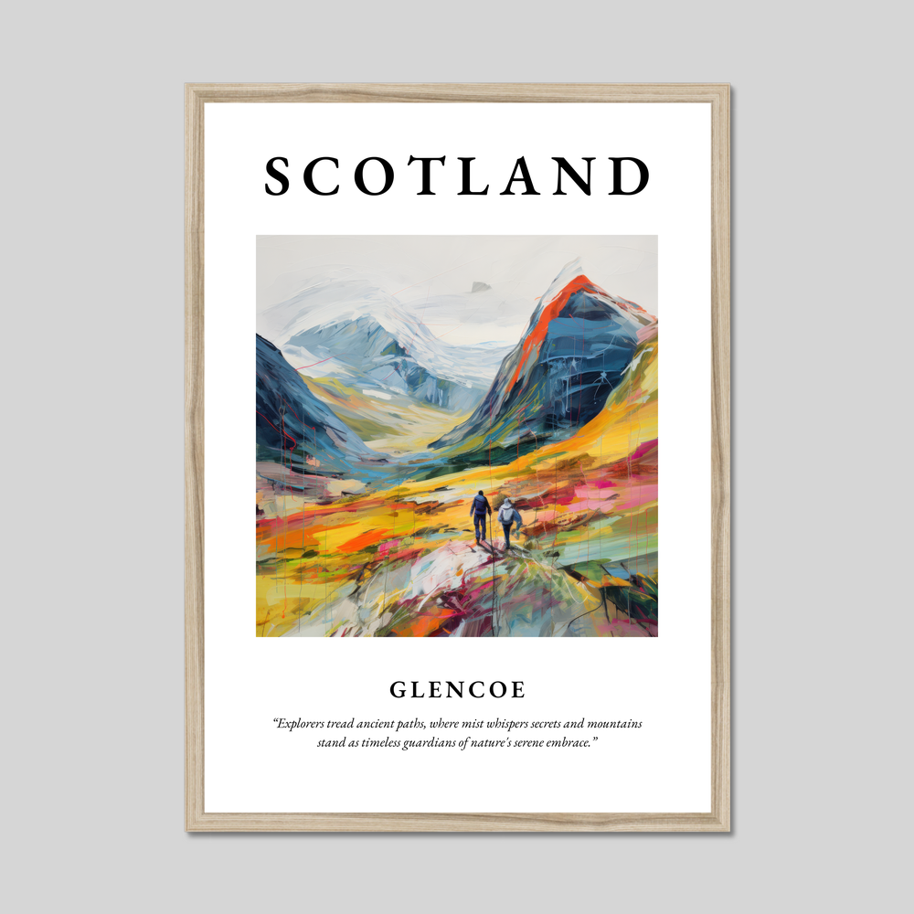Poster in a natural frame with the word Scotland