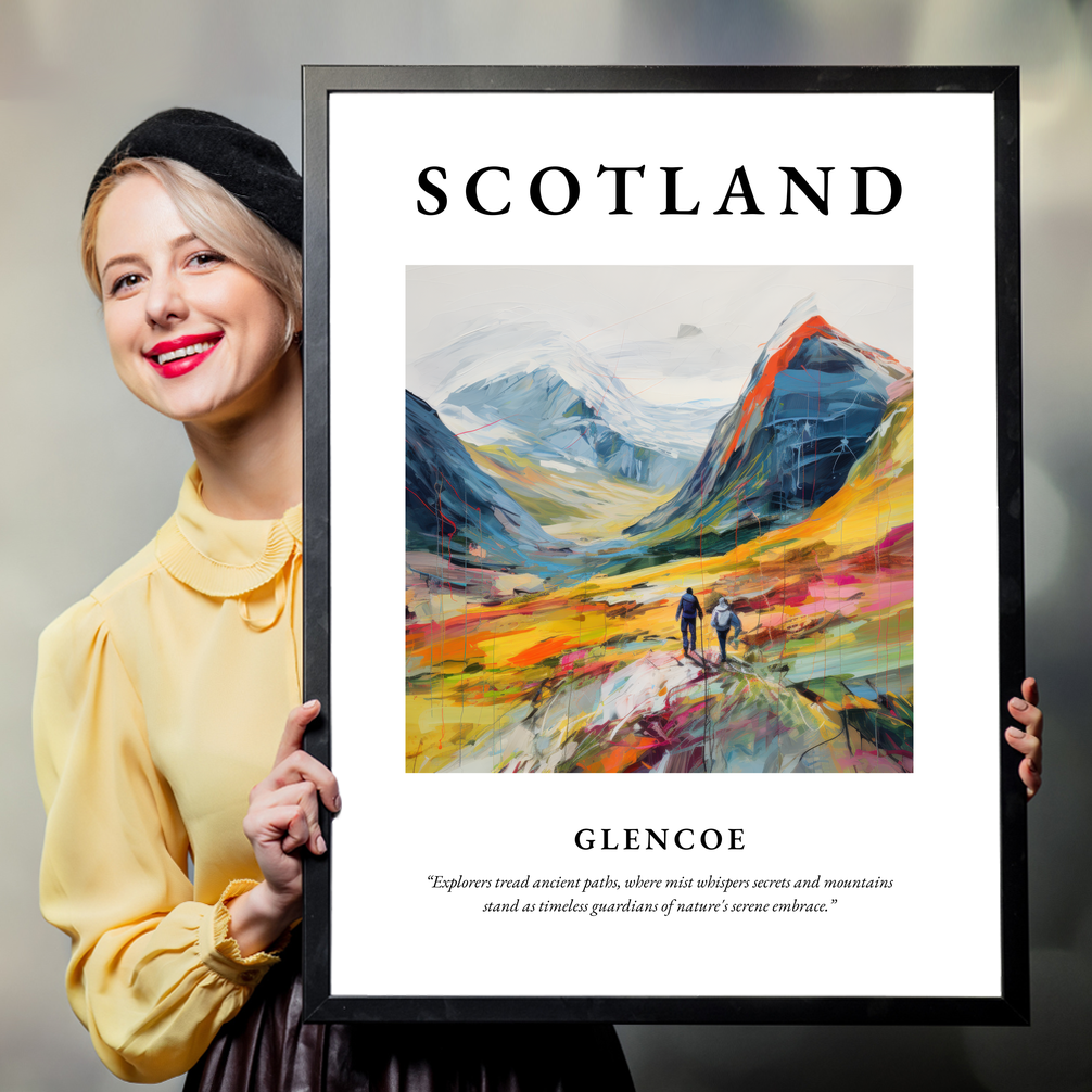 Person holding a poster of Glencoe