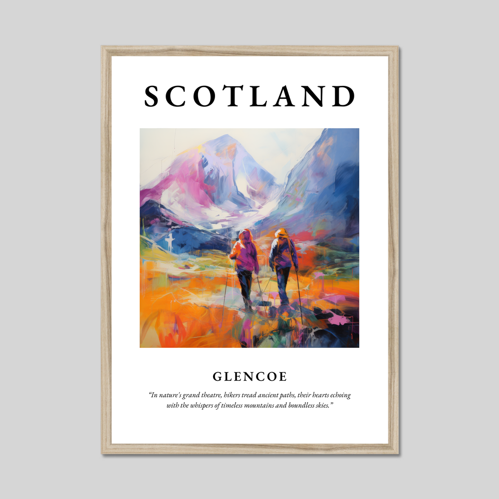 Poster in a natural frame with the word Scotland