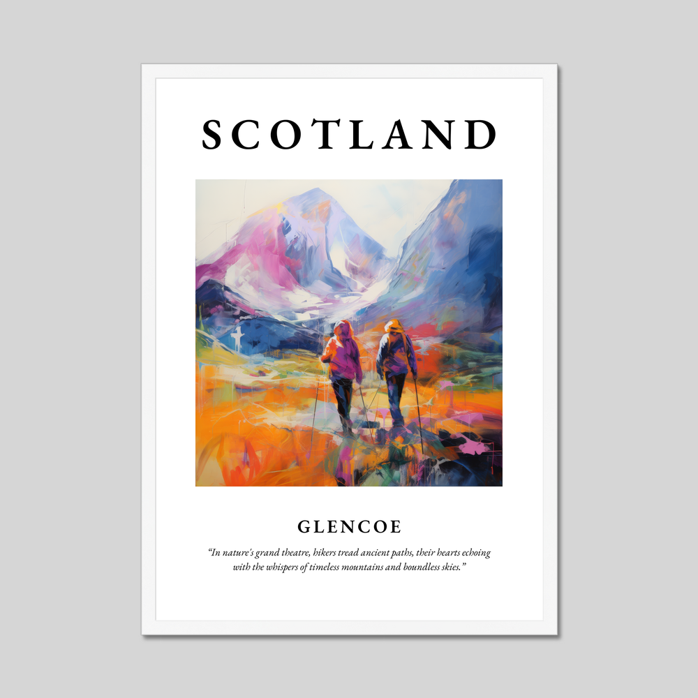 Poster in a white frame with the word Scotland