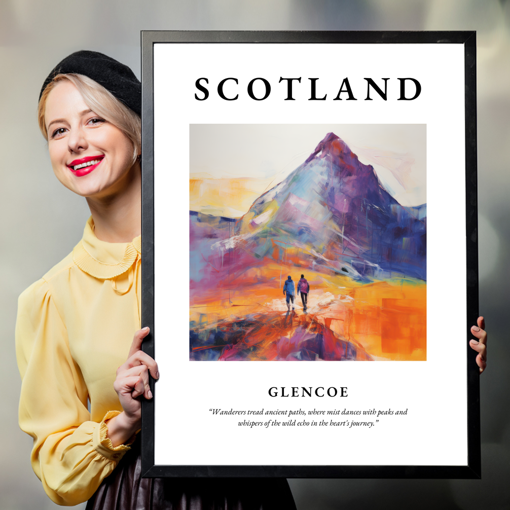 Person holding a poster of Glencoe