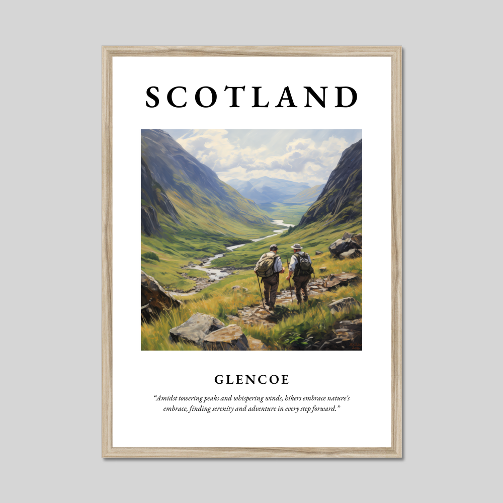 Poster in a natural frame with the word Scotland