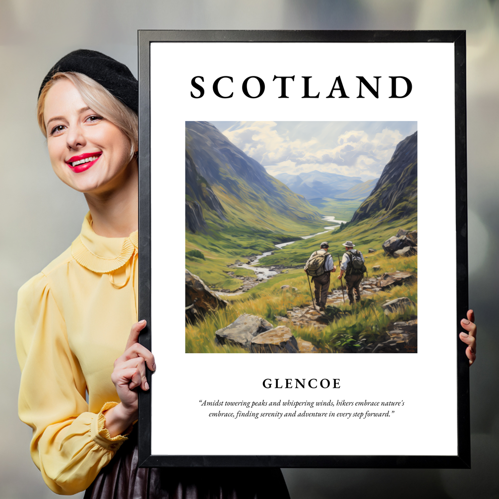 Person holding a poster of Glencoe