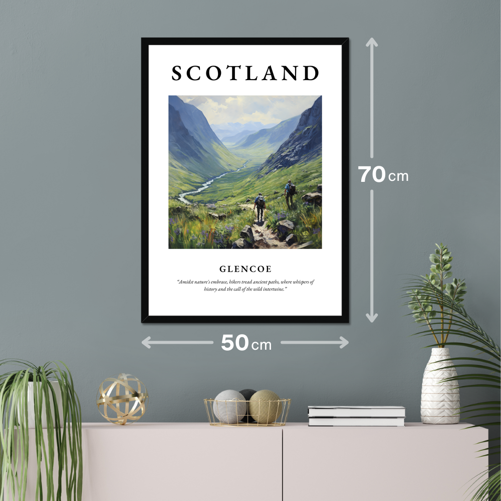Poster of Glencoe hanging on a wall
