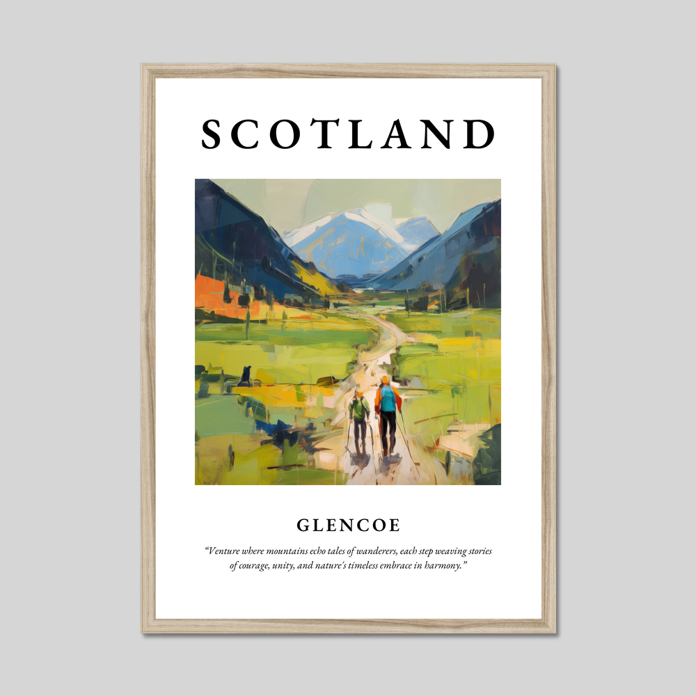 Poster in a natural frame with the word Scotland