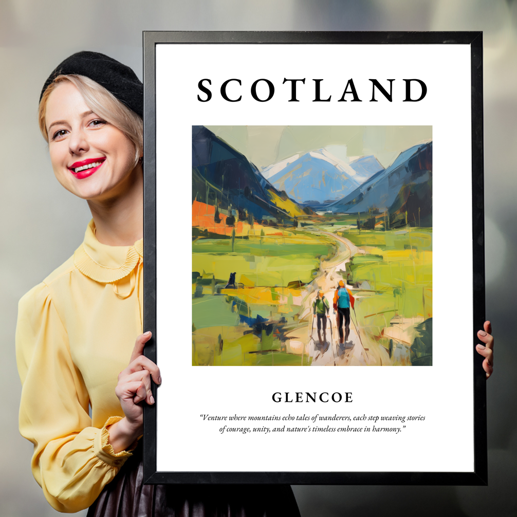 Person holding a poster of Glencoe