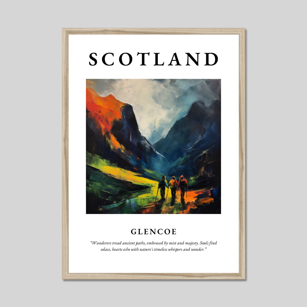 Poster in a natural frame with the word Scotland